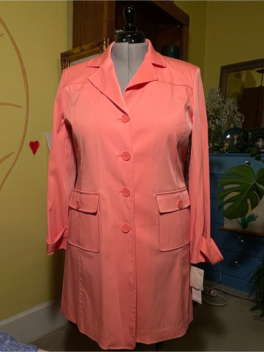 Women's NortonMcnaughtonCoral Pink Button-Front Coat